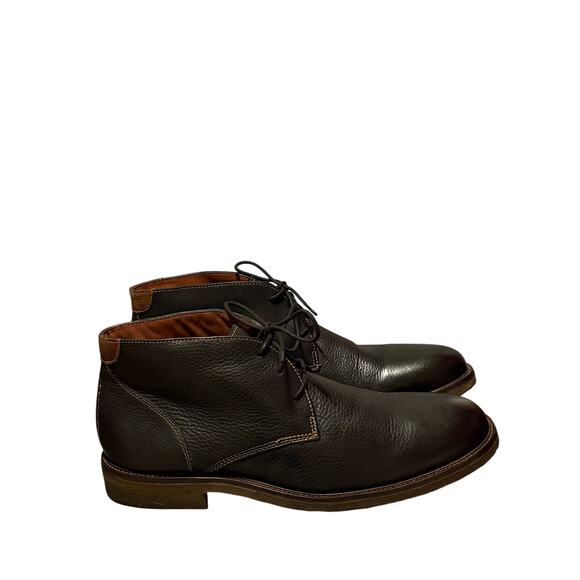 Johnston & Murphy Size 12M Black Leather Copeland Chukka Ankle Boots EUC - Picture 6 of 9